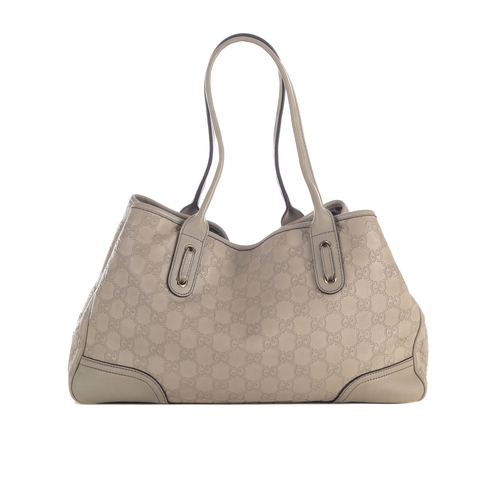 373 - Gucci, a medium Guccissima Princy tote, featuring a cream GG embossed leather exterior with pale gol... 