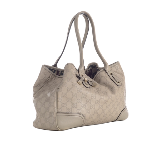 373 - Gucci, a medium Guccissima Princy tote, featuring a cream GG embossed leather exterior with pale gol... 