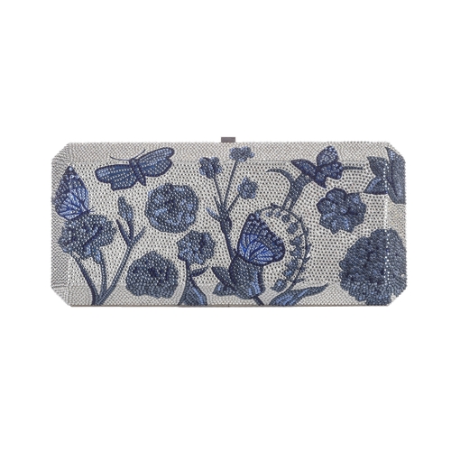 397 - Judith Leiber, a couture crystal Blue Garden minaudiÃ¨re clutch, featuring a crystal embellished ext... 