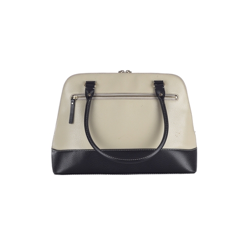 398 - Kate Spade, a large Wellesley Rachelle handbag, crafted from pebbled cream leather with black leathe... 