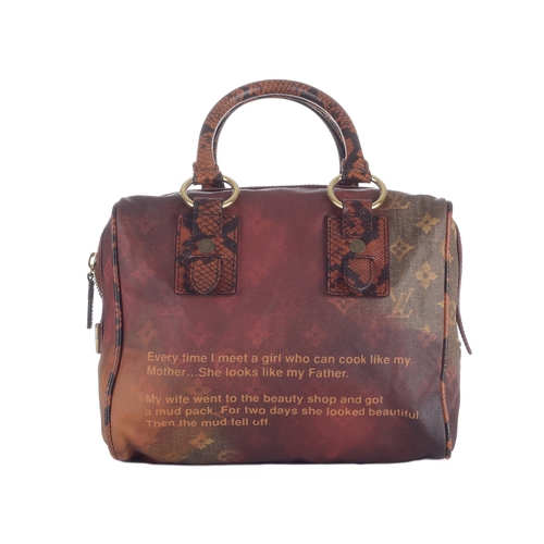 404 - Louis Vuitton x Richard Prince, a limited edition Jokes Mancrazy bag, featuring an acid-washed monog... 