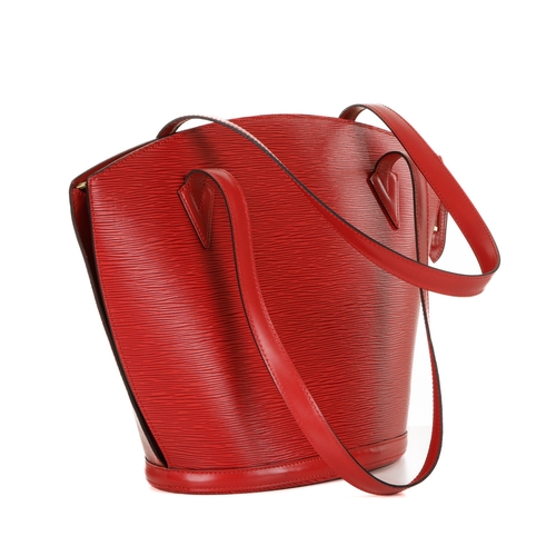 408 - Louis Vuitton, a red epi St Jacques GM handbag, crafted from textured red epi leather, with smooth l... 