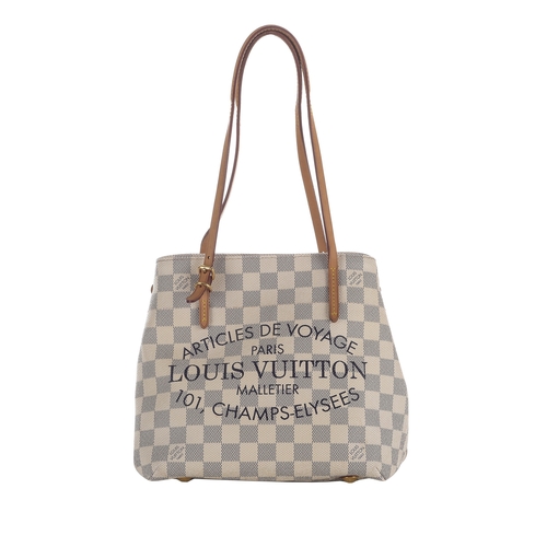 410 - Louis Vuitton, a damier azur Cabas Adventure PM tote, crafted from damier azur coated canvas exterio... 