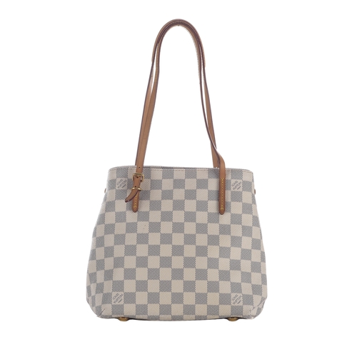 410 - Louis Vuitton, a damier azur Cabas Adventure PM tote, crafted from damier azur coated canvas exterio... 