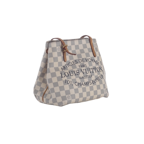 410 - Louis Vuitton, a damier azur Cabas Adventure PM tote, crafted from damier azur coated canvas exterio... 