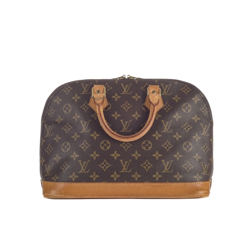 413 - Louis Vuitton, a monogram Alma handbag, designed with the maker's classic monogram coated canvas ext... 