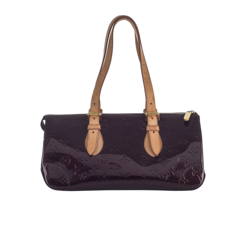 422 - Louis Vuitton, an amarante vernis Rosewood Avenue handbag, featuring a dark plum patent leather logo... 