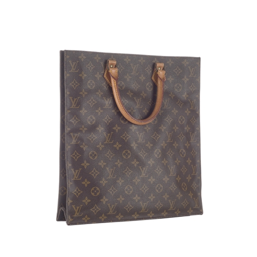 426 - Louis Vuitton, a monogram Sac Plat handbag, featuring vachetta rolled leather handles, an open top, ... 