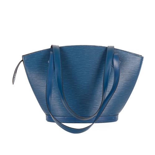 431 - Louis Vuitton, a blue epi St Jacques PM handbag, crafted from textured blue epi leather with smooth ... 