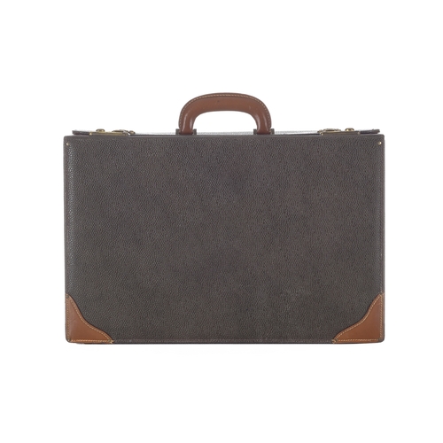 457 - Mulberry, a large vintage Scotchgrain briefcase, designed with a solid frame, featuring the maker's ... 