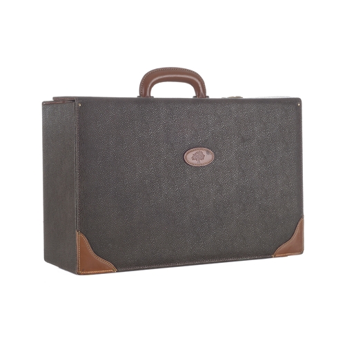 457 - Mulberry, a large vintage Scotchgrain briefcase, designed with a solid frame, featuring the maker's ... 