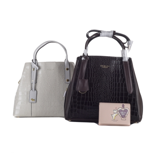 465 - Radley, two handbags and a purse, to include two similar Baylis Road 2.0 handbags in dark brown and ... 