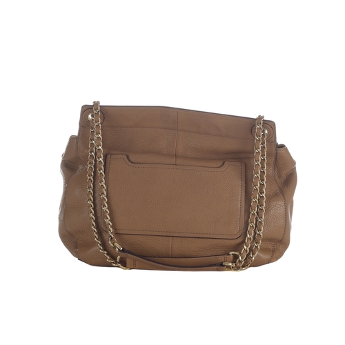 481 - Tory Burch, a Marion leather saddle bag, crafted from pebbled tan leather, featuring a magnetic flap... 