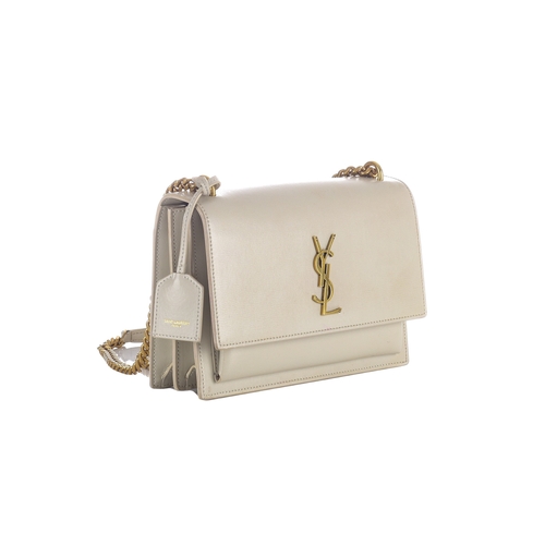 486 - Yves Saint Laurent, a medium Sunset Chain handbag, featuring a smooth leather exterior with brushed ... 