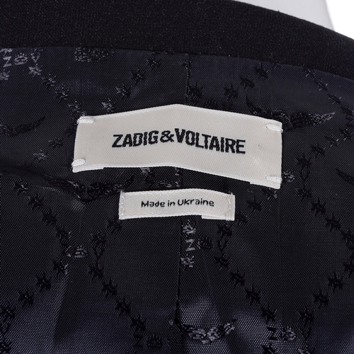 489 - Zadig & Voltaire, a ladies Deluxe Blazer, featuring detailed studded embellishments, front button fa... 