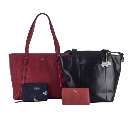 495 - A selection of designer leather goods, to include a large red leather tote by Kate Spade, together w... 