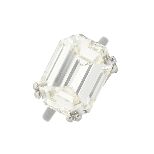 56 - An impressive rectangular-shape diamond, of 9.05ct, estimated L-M colour, VS+ clarity, together with... 