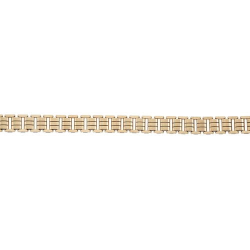 76 - A mid 20th century 14ct gold bracelet, stamped 585, length 18.4cm, 29.1g