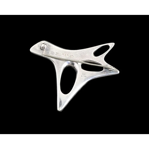 100 - Henning Koppel for Georg Jensen, a Modernist silver black enamel 'Splash' brooch, model 323, import ... 