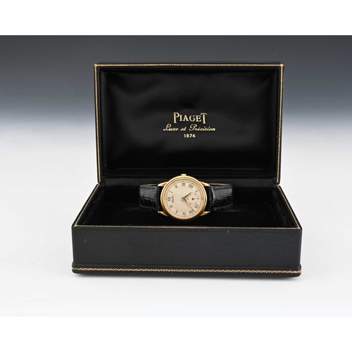 114 - Piaget, an 18ct gold Gouverneur wrist watch, reference 15968, serial 543730, Swiss convention marks,... 