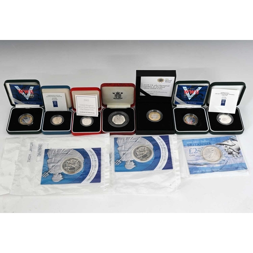 121 - A large collection of silver proof coins, Britannia mint commemorative crowns etc. original boxes an... 