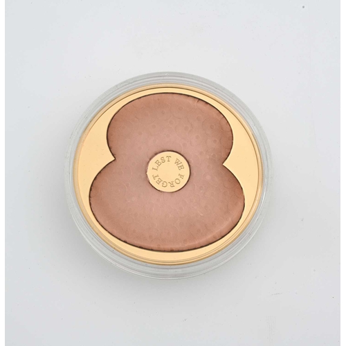 123A - An Elizabeth II gold proof Jersey Ten Pound coin, 2018, Remembrance Poppy Coin, number 10 of an edit... 