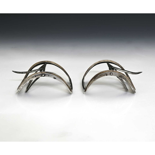 140 - A pair of Dutch silver buckles, of conventional form, with bead edge rim, struck with Dutch second s... 