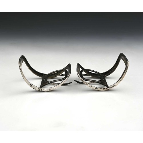 140 - A pair of Dutch silver buckles, of conventional form, with bead edge rim, struck with Dutch second s... 