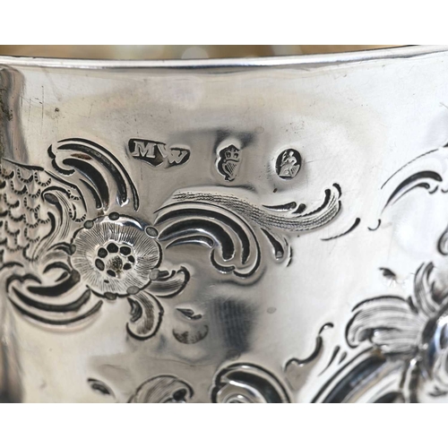 145 - Ireland, an eighteenth-century Irish silver two-handled cup, the body initialled 