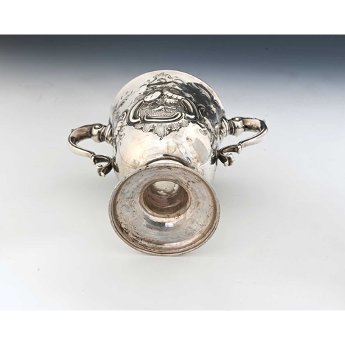 145 - Ireland, an eighteenth-century Irish silver two-handled cup, the body initialled 