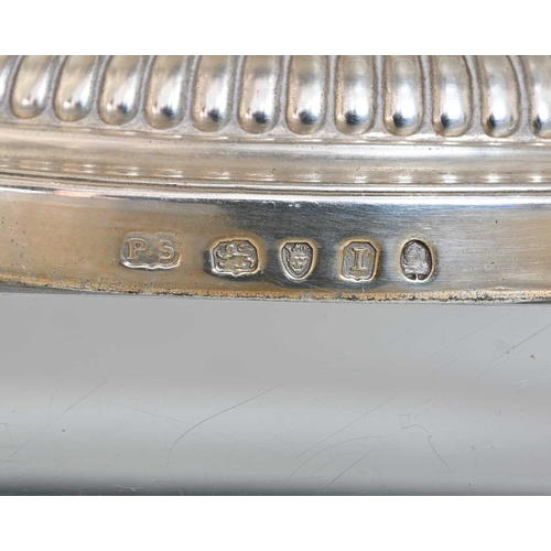 186 - Paul Storr, a George III silver punch bowl, the body with dentil border, and gadroon edge rim, atop ... 