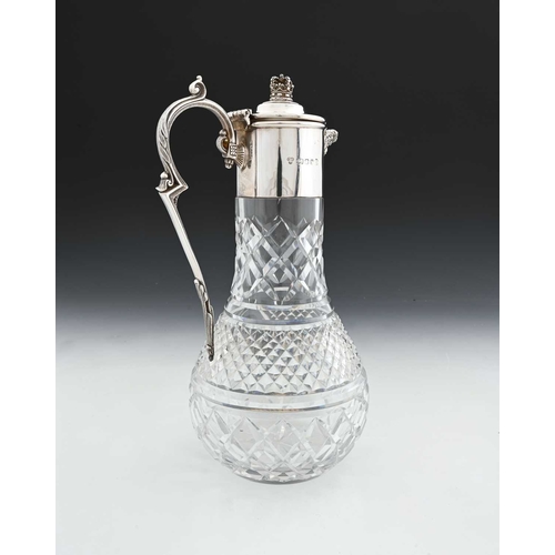 190 - An Elizabeth II silver mounted cut glass claret jug, Da-mar Silverware, London 1977, baluster form, ... 