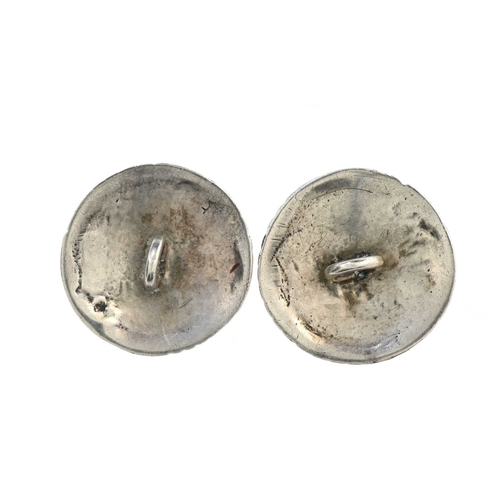 206 - A pair of Arts and Crafts silver buttons, Samuel Jacob, Birmingham 1905, circular planished form wit... 