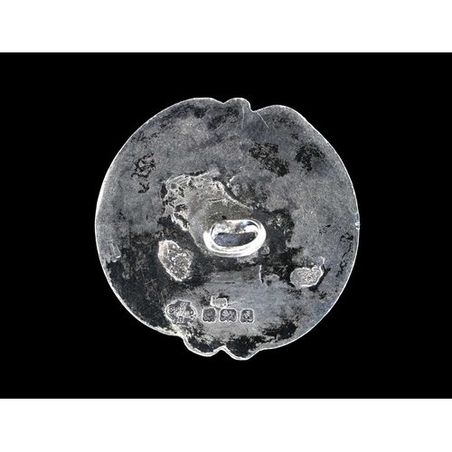 213 - Kate Harris for William Hutton, an Arts and Crafts silver and enamelled button, London 1903, whiplas... 