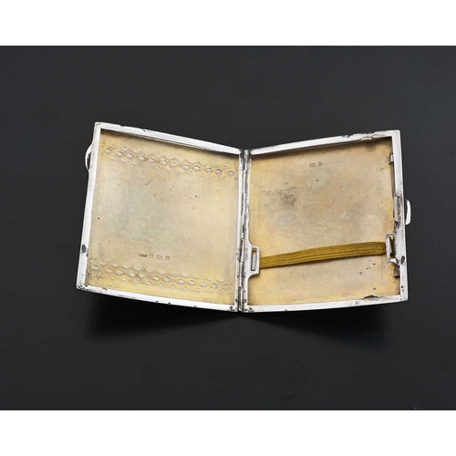 216 - Bernard Cuzner for Liberty and Co., an Arts and Crafts silver and enamelled cigarette case, Birmingh... 