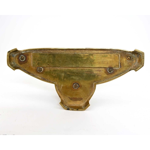 261 - A Jugendstil gilt brass desk stand inkwell, circa 1900, in the style of Kayserzinn, the conical inkw... 