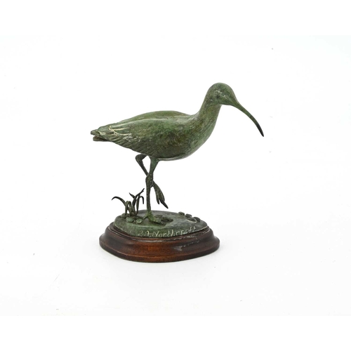 287 - Patricia Northcroft (British, 20th/21st Century), Whimbrell, signed, green patinated bronze, No.62/3... 