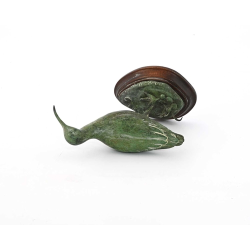 287 - Patricia Northcroft (British, 20th/21st Century), Whimbrell, signed, green patinated bronze, No.62/3... 