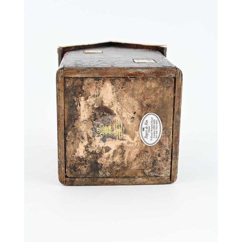 324 - A George III novelty tea caddy, circa 1810, in the form of a double-fronted house, pitched roof with... 