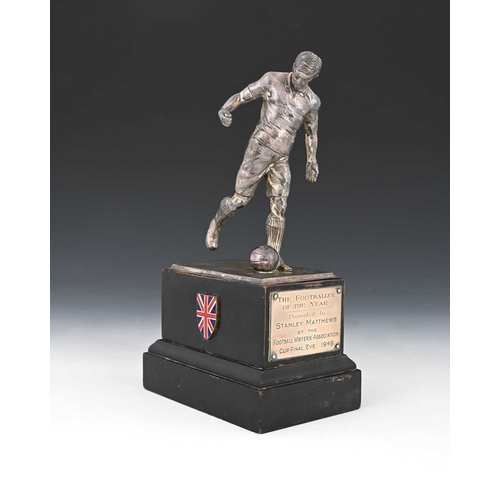 345 - Stanley Matthews, Footballer of the Year trophy 1948, presented by the Football Writers Association,... 