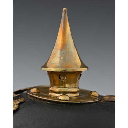 348 - A German Imperial Pickelhaube helmet, circa 1891, Josef Tapprogge, embossed brass cypher of Frederic... 