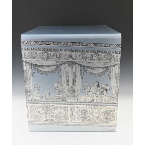 385 - Piero Fornasetti (Italian, 1913-1988), an occasional table, circa 1970, transfer printed acrylic, th... 