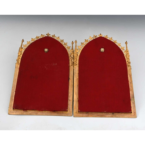 430 - A pair of Oriental bronze frames