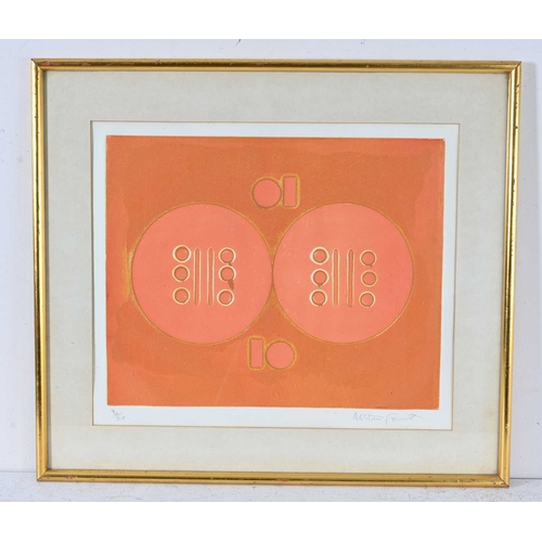 478 - Alistair Grant (British, 1925-1997), Untitled, (Orange Circles), signed l.r., colour etching No.3/20... 