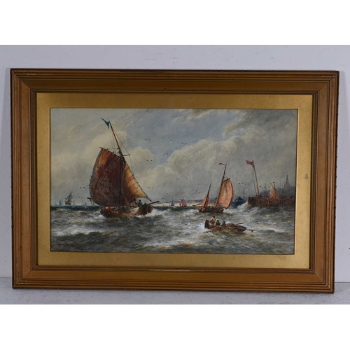 488 - Thomas Bush Hardy (British, 1842-1897), Wind Against Tide, signed, titled, and dated 1890 l.l., wate... 