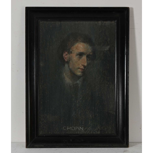 494 - Herbert Johnson Harvey (British, 1884-1928), portrait of Chopin, signed l.r., titled l.c., pastel, 5... 