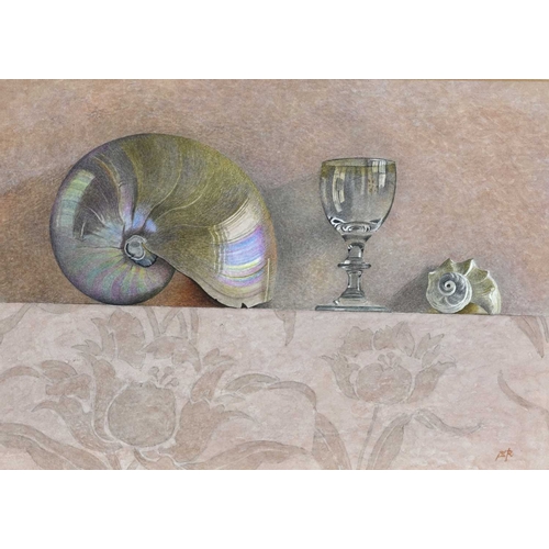 520 - Sue Read (British, 20th/21st Century), Shells & Glass; Cherries I and Marbles, three, all signed wit... 