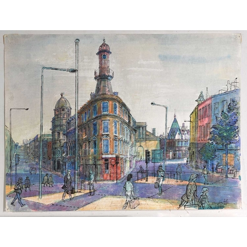 526 - Lawrence Scarfe (British, 1914-1993), 'Kings Cross', signed and dated 'LS 1984' l.r., inscribed 'Gra... 