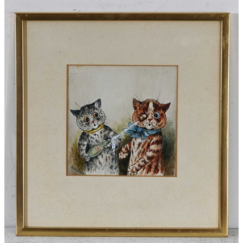 546 - Louis William Wain (British, 1860-1939), Pop, signed l.l., titled verso, watercolour and bodycolour,... 