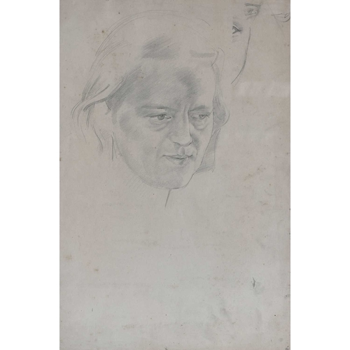 550 - Sir Stanley Spencer R.A. (British, 1891-1959), portrait Mrs. E. Williams (Sibyl Williams M.B.E.) wif... 